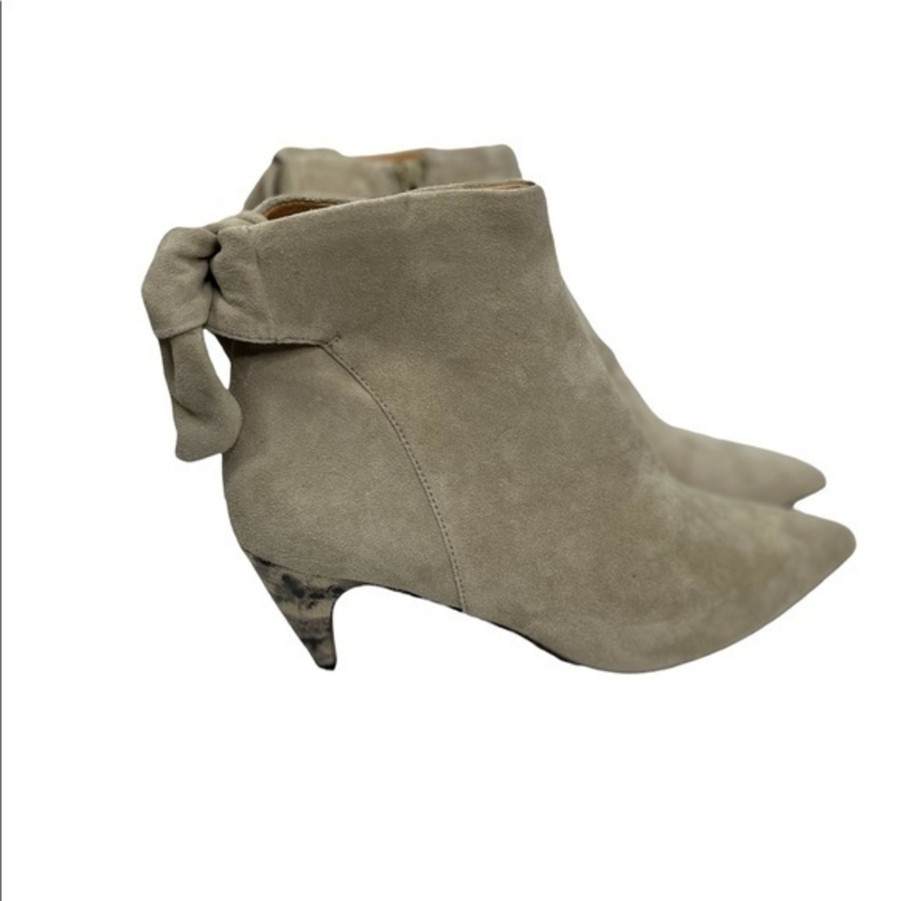 Joie real suede pointy toe booties with kitten heel, NWOB 37/6-6.5